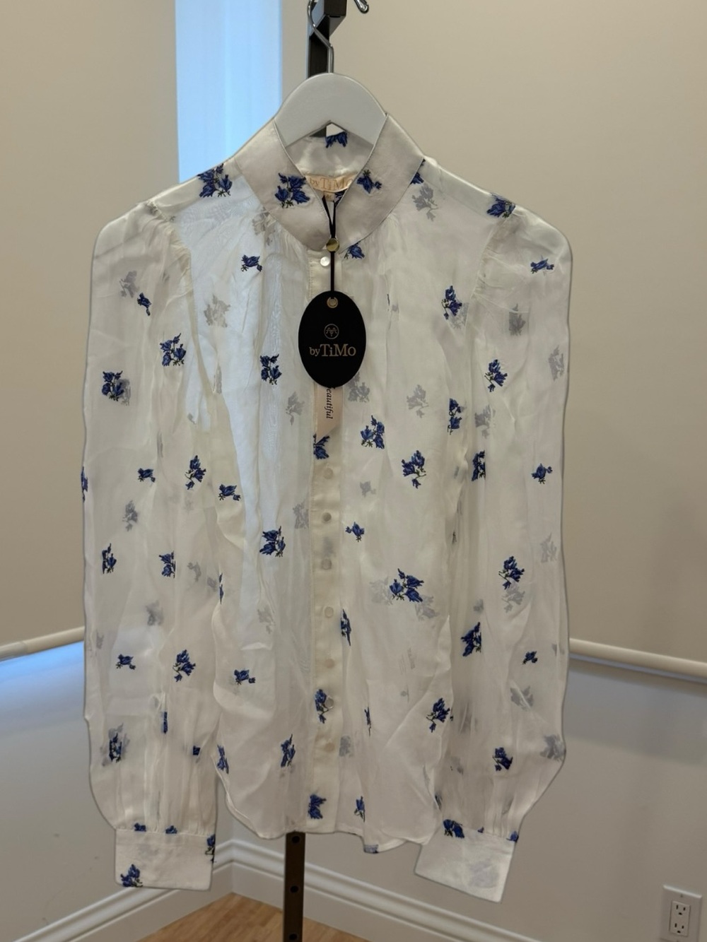 byTiMo Organza Blouse - Embroidery Blue